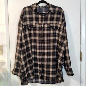 Pretty Little Thing Tall Chocolate Checked Oversized Shirt